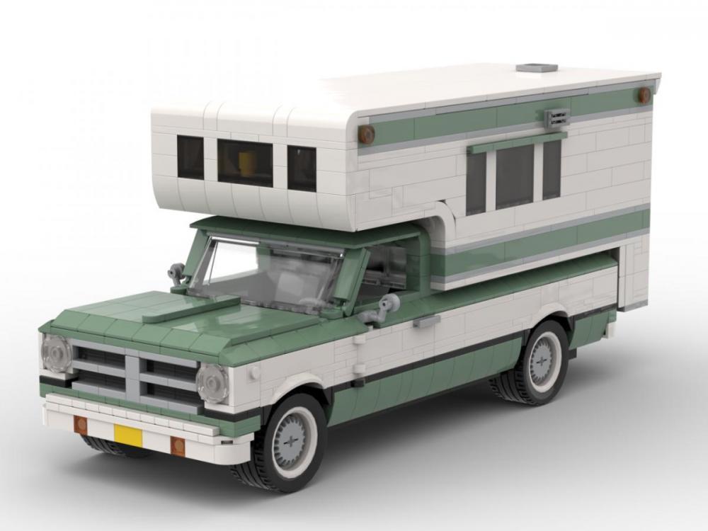 Bluebrixx 103764 - US Pickup Truck with Camper