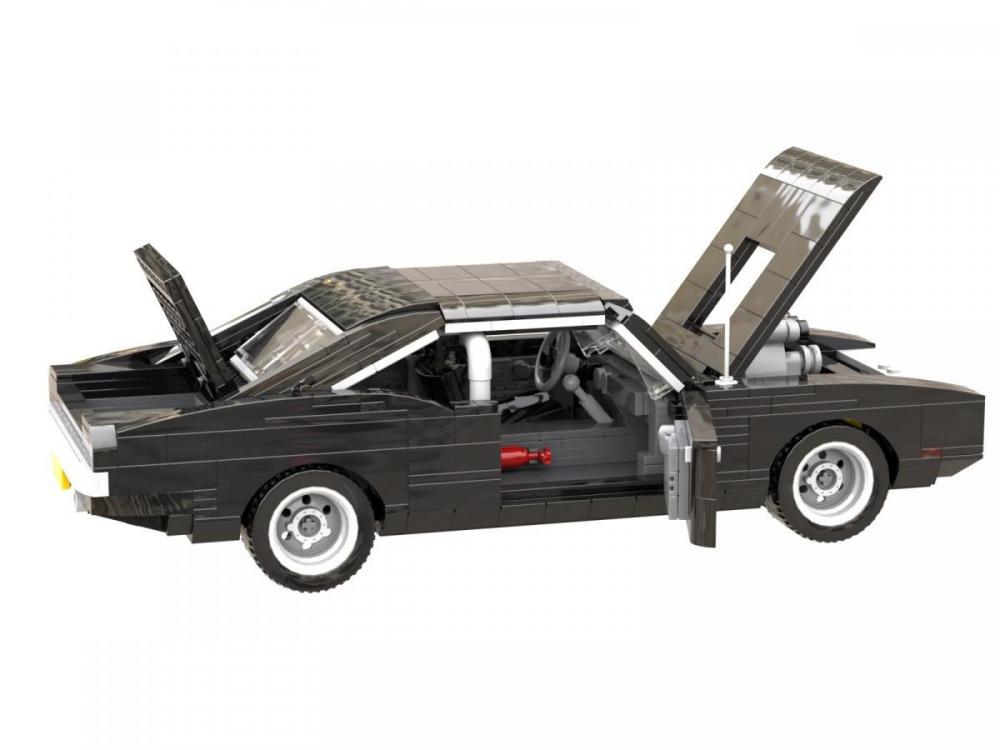 Bluebrixx 105033 - 1970 Black Muscle-Car