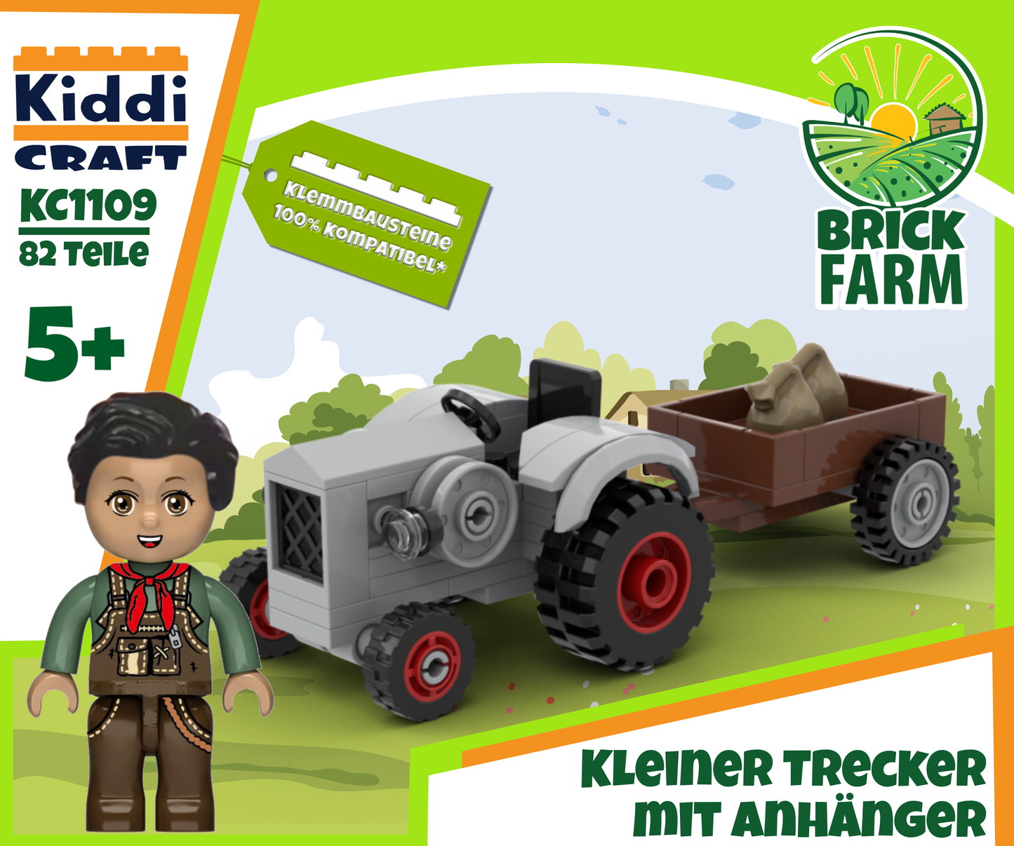 Kiddicraft KC1109 - Small tractor with trailer