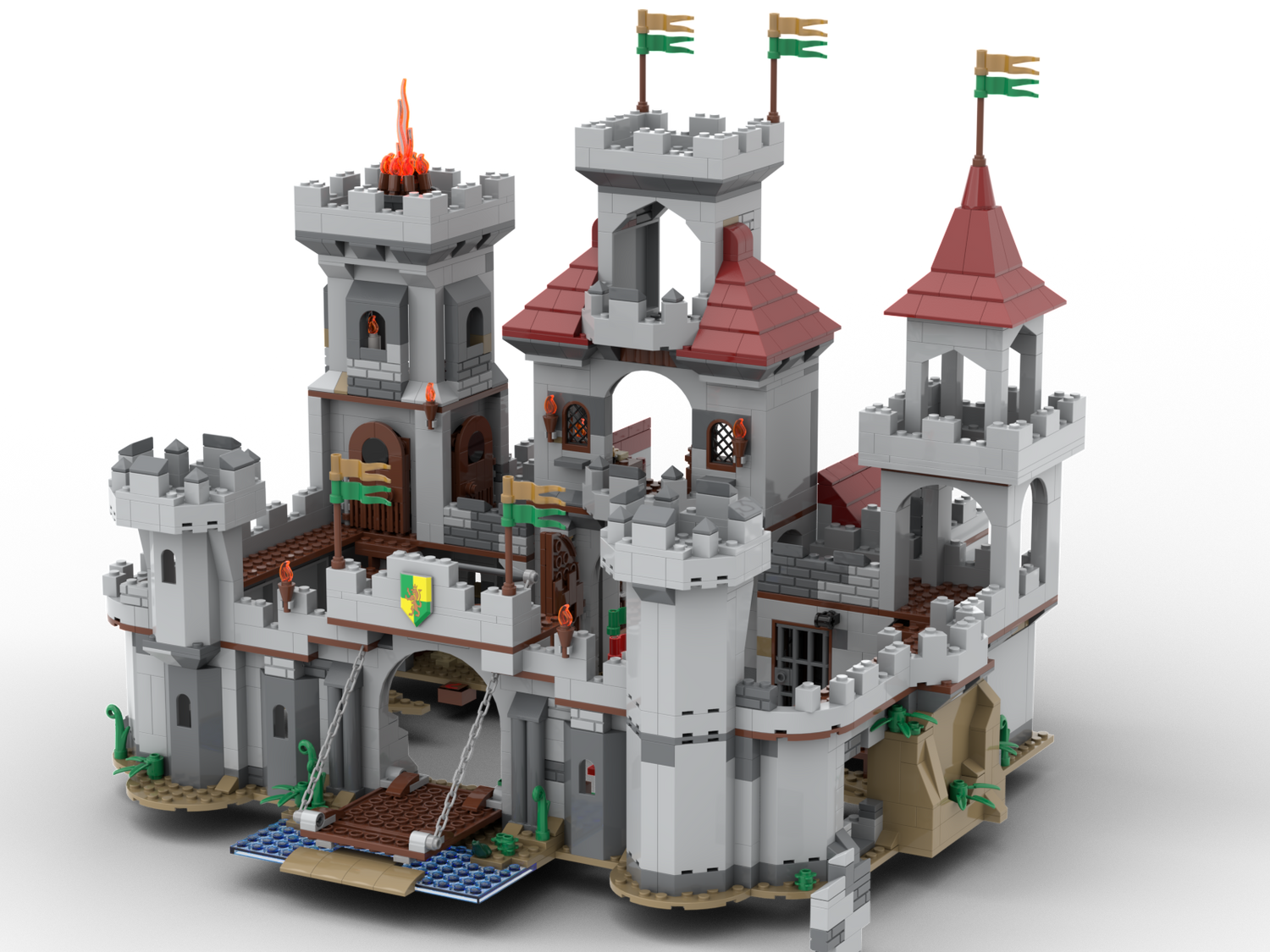 Kiddicraft medieval castle building set with knights and orcs