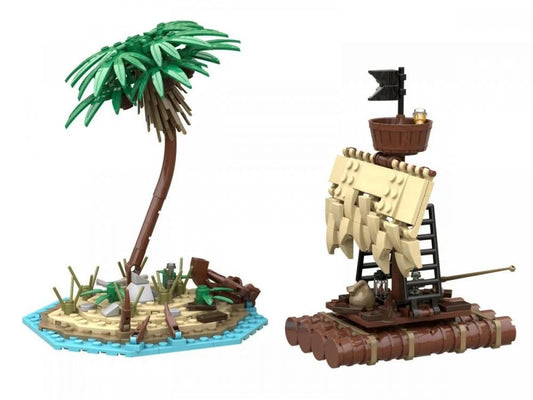 Bluebrixx 105129 - Lonely island with raft