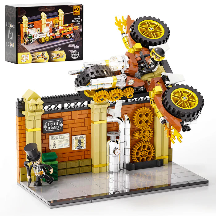Lumibricks F9067 - Steampunk Motorcycle Pursuit